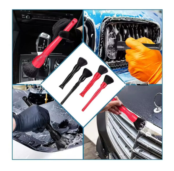 Car Detailing Brushes Blue Nylon Bristle Plastic Car Wash Brushes Interior Detail Brush For Auto Car